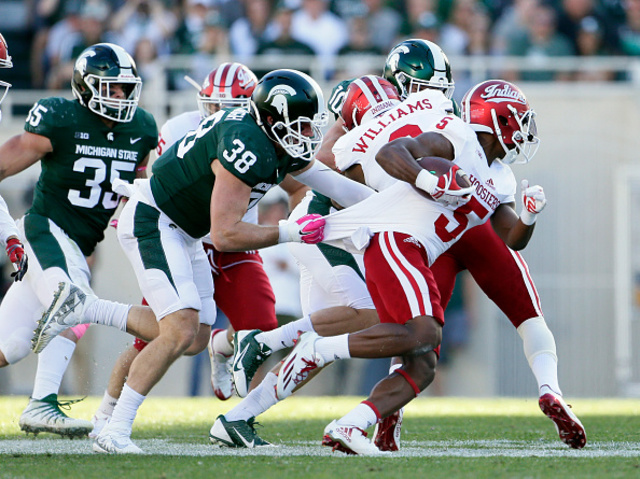 No. 18 Michigan State comes through late, beats Indiana 17-9