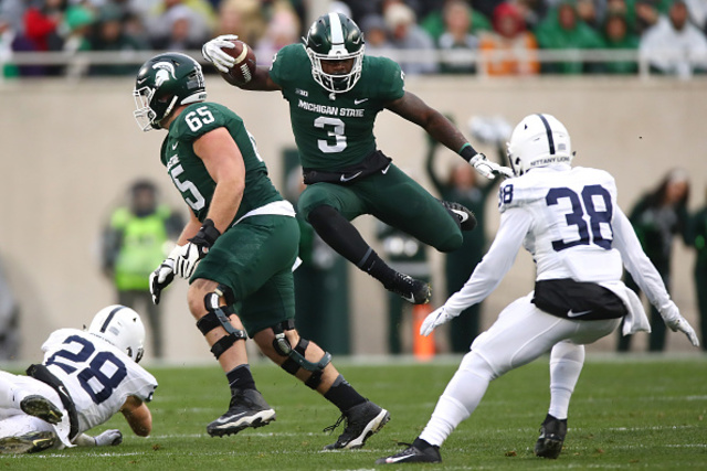 No. 24 Spartans wait out delay, upset No. 7 Penn State 27-24