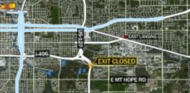 Exit to Trowbridge in East Lansing closed Thursday morning