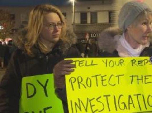Protesters rally against Trump in East Lansing